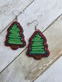 Image 1 of Quill Christmas Tree earrings 