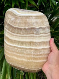 Image 9 of Large Banded Orange Calcite Crystal Bowl #2778