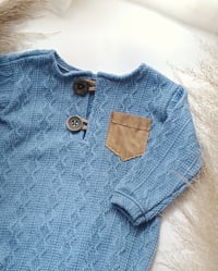 Image 2 of Photo prop | boy bodysuit for photoshoot |  Ari | dusty blue | 12-15 months | 18-24 months