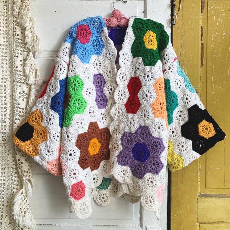 Image of Funky Fun Flower Garden Granny Sweater