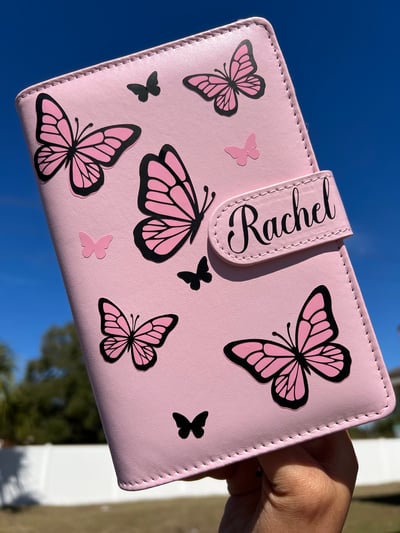 Image of Pink Personalized Butterfly Budget Binder | A6 Binder 