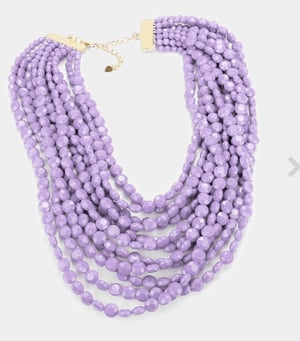 Image of Jocelyn multi Strand Faceted Round Beaded Necklace