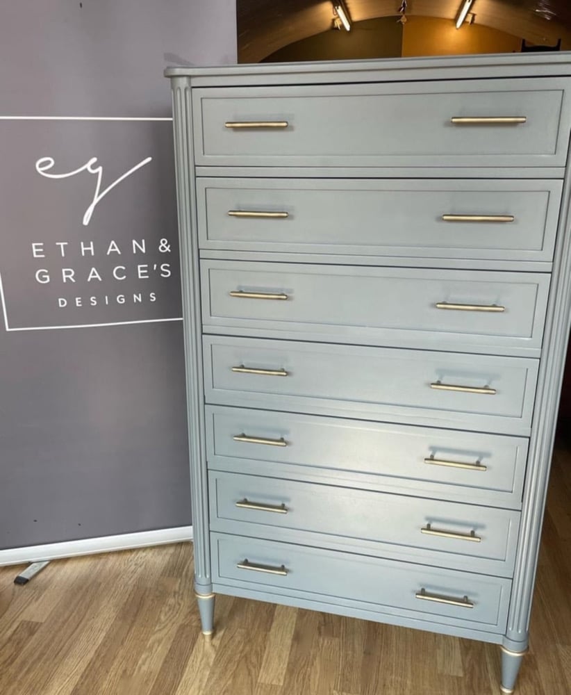 Image of matching stag tallboy & bedside table ANY COLOUR 