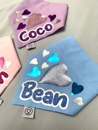 Image 4 of Hearts Personalised Valentines Handmade Pet Bandana