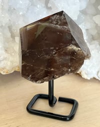 Image 7 of Smoky Quartz Natural Point With Rainbows On Stand #2650