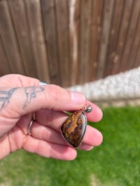 Image 1 of Australian Boulder Opal Pendant .925 Sterling