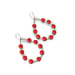 Image of dotted line dangles - enamel and silver earrings