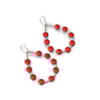 Image 1 of dotted line dangles - enamel and silver earrings