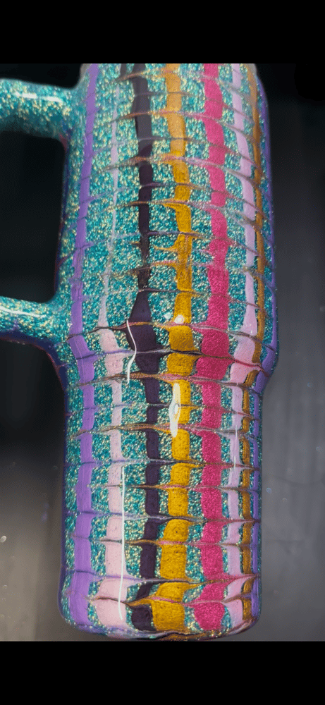 Image of 40oz angel wings on bubble glitter base