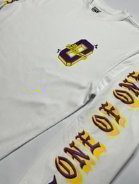 Image 2 of PURPLE & GOLD x WHITE PREMIUM LONG SLEEVE 