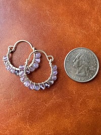 Image 3 of REVERIE — Amethyst Swing Hoop Earrings