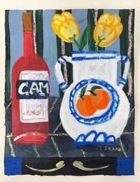 Campari & orange vase with tulips