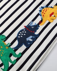 Image 2 of Dinosaur Parade Stripe T-Shirt 