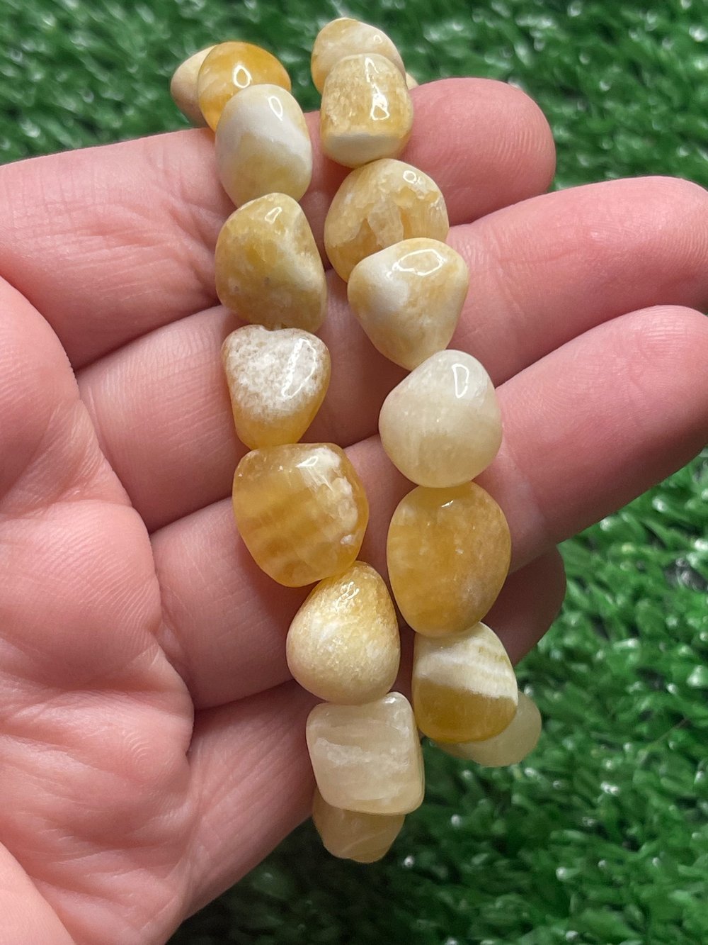 Image of Orange calcite tumble bracelet 