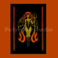 Image 2 of Devil Woman A4 Print - Green 