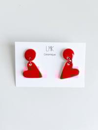 Paire de boucles d'oreilles céramique LOVA PM rouge