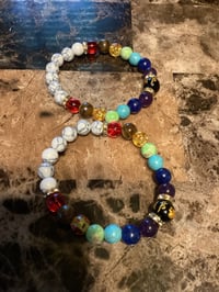 Image 3 of White Turquoise & Iridescence Bracelet 
