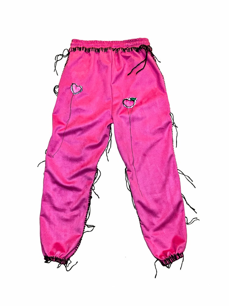 Image of THE END IS NEAR KITTY GURL PINK SWEATPANTS