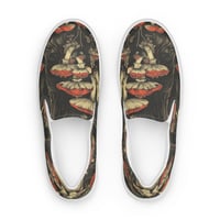 Image 1 of Dark Cottagecore Goth Inspired Vibrant Mushroom Women’s slip-on canvas shoes