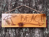 Image 1 of Beach - Outdoor Cedar wood sign