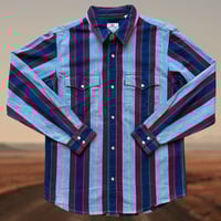 Image 1 of LEVIS RELAXED FIT WESTERN SHIRT MENS SIZE SMALL PEARL SNAP STRIPED BUTTON UP NEW