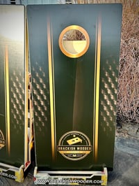 Image 5 of Brackish Wooder Cornhole Boards - Blackout Hex w/ gold accents - New Logo - MT6227