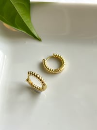 Image 1 of Medium Twisted Hoops Gold Plated 