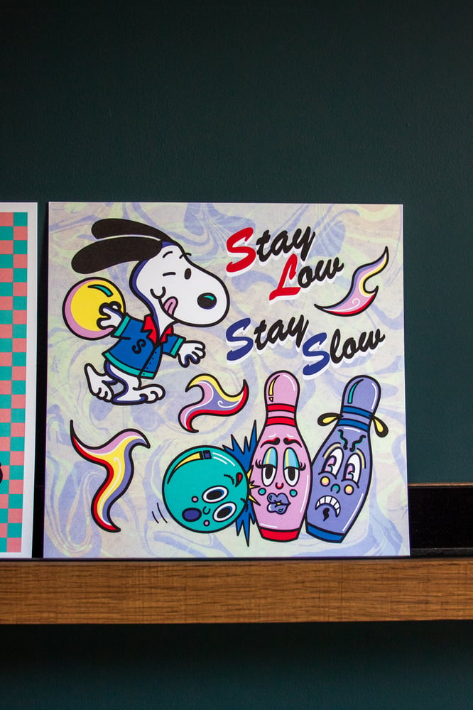 Image of Stay Low Stay Slow Bowling Dog Print