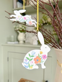 Image 1 of SALE! Country Flowers Bunny Decorations ( Set of 2 )