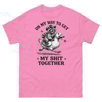Image 6 of On My Way to Get My Shit Together Funny Raccoon Riding Duck T-Shirt