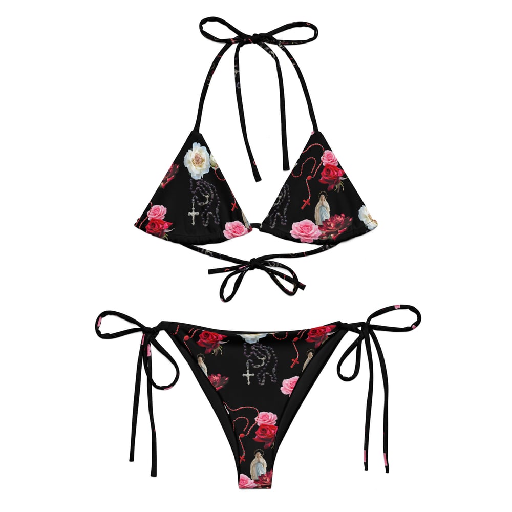 Occult Beach: Roses and Rosaries Recycled String Bikini