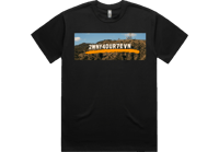 Image 1 of Oversized Black “2wny4our7evn” Tee W/Orange Writing 