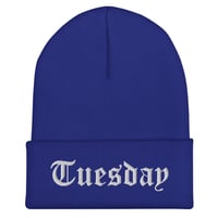 Image 8 of Tuesday - Embroidered Cuffed Beanie Cap