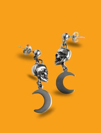 Image 1 of SKULL AND MOON EARRINGS