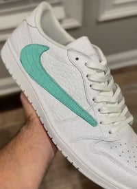 AJ1 low white Tiffany python