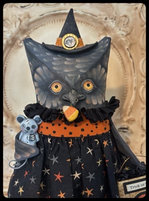 Image of Folk Art Witch Owl creation Doll