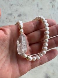Image 1 of HORIZONS - clear quartz + chunky white pearls