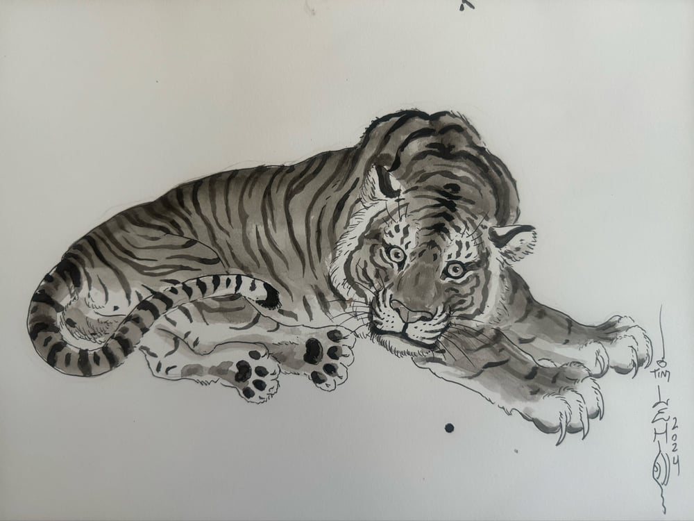 Image of Original Tim Lehi "Tiger Book Art 70" Illustration
