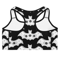 Image 2 of Black and White 3 Eyed Bats Sports bra