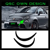 X2 Abarth 500 Black Headlight Surround Sticker Insert 