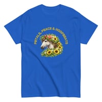 Image 1 of Unisex classic tee, Petals, Peace and Hoofbeats Horse Lovers Tee