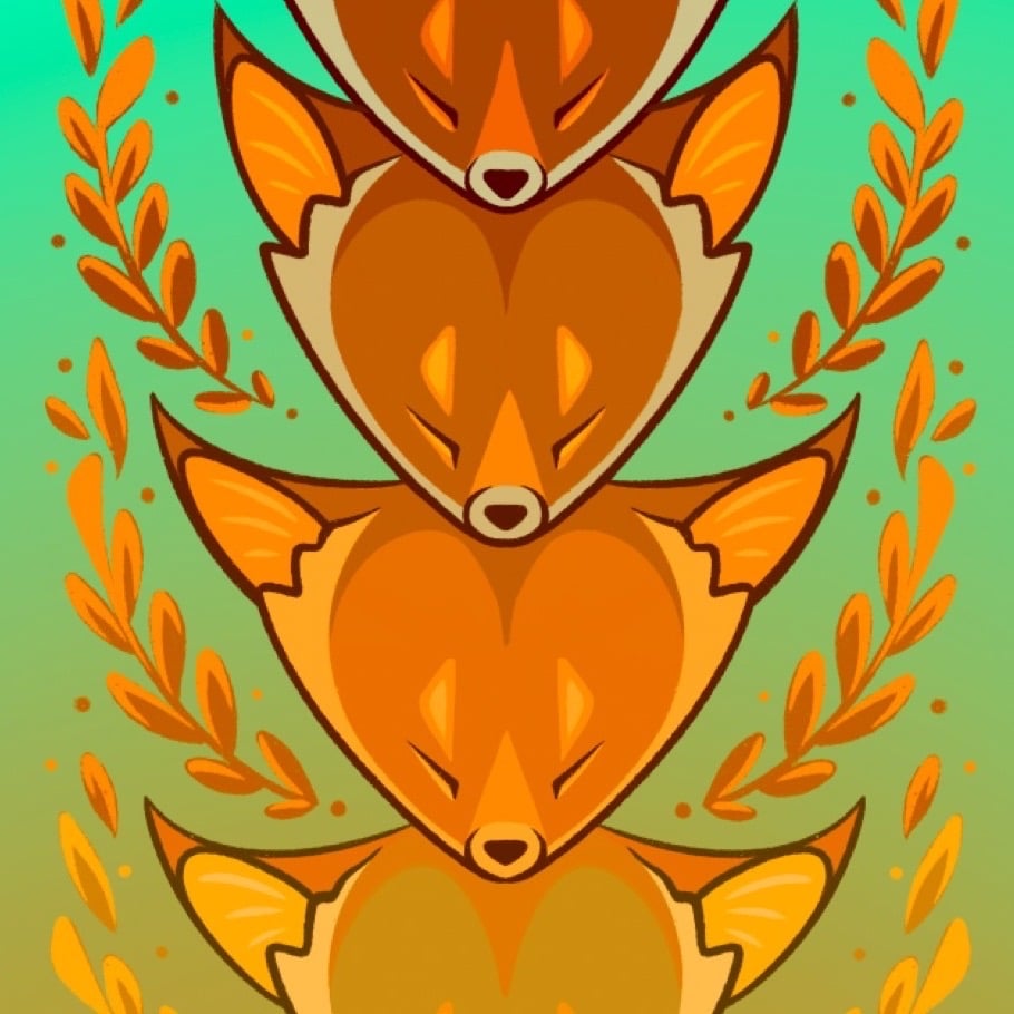 Image of Autumn Fox Totem - Print