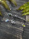 Image of Lady Fern Mismatch Giraffe Turquoise Eye-Clear Moonstone Peridot Dangle Earrings