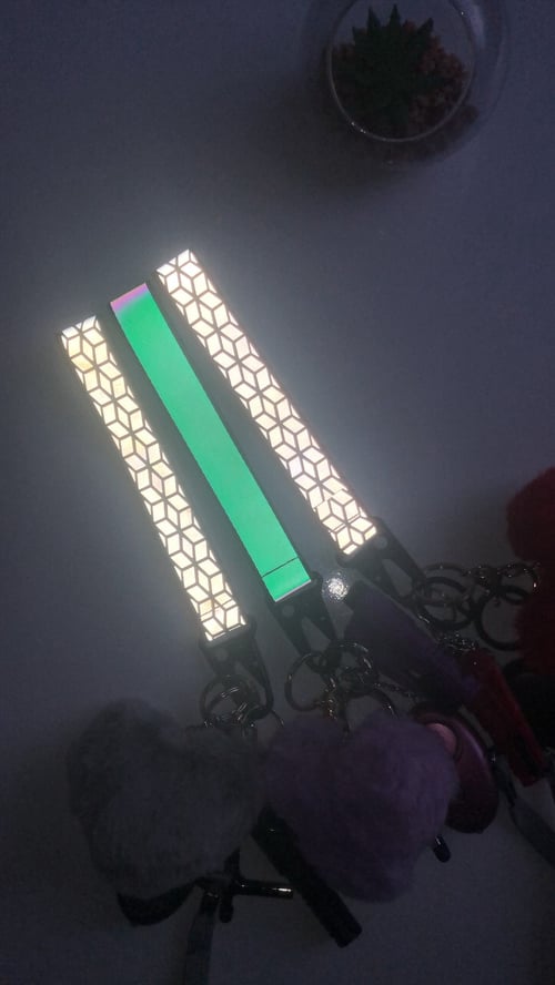 Image of Grey reflective keychain