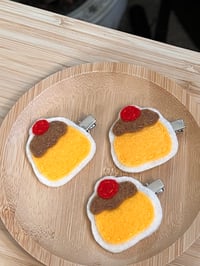 Image 2 of pudding felt hairclips 🍒