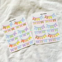 Image 1 of Pastel rainbow flag banner stickers