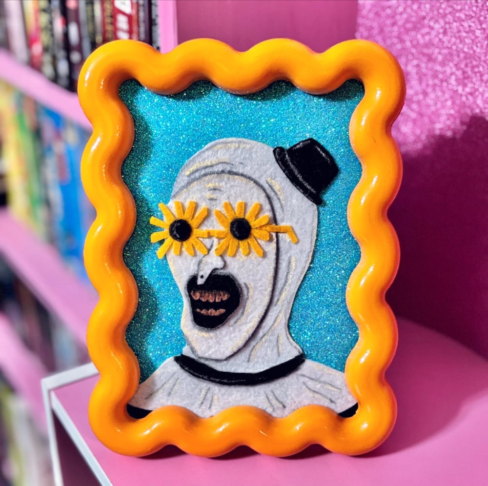 Image of Art the Clown Felt Art Piece