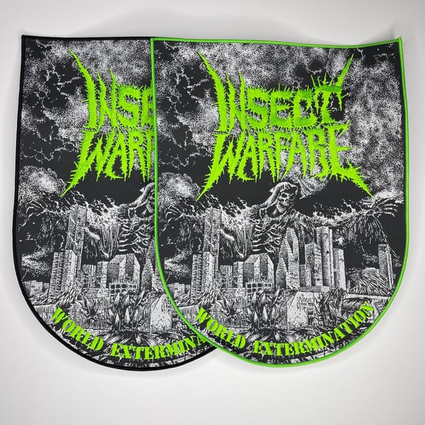 Image of *GREEN* Insect Warfare - World Extermination Embroidery On Woven Back Patch