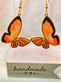 Image 4 of Handcrafted Resin Monarch Butterfly Inspired Earrings 