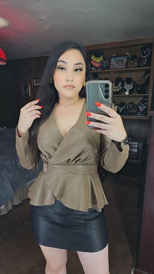 Image of Paris Faux Leather Blouse 